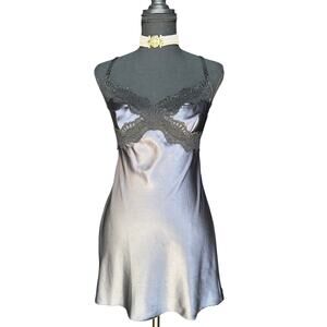corporate goth Y2K Victoria’s Secret Silver Label Silk Cami